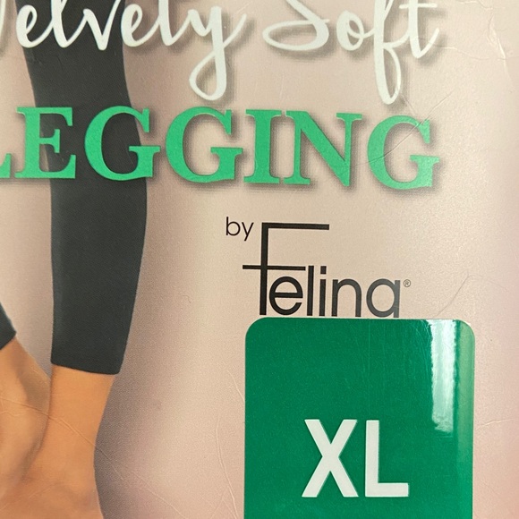 Felina Velvety Soft 7/8 Black Leggings - Two 2-packs - Picture 2 of 7